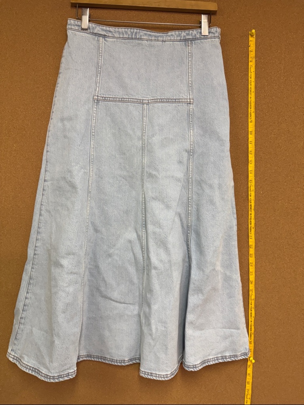 Baum Und Pferdgarten Light Wash Denim A-Line Midi Skirt, 38 - NWT